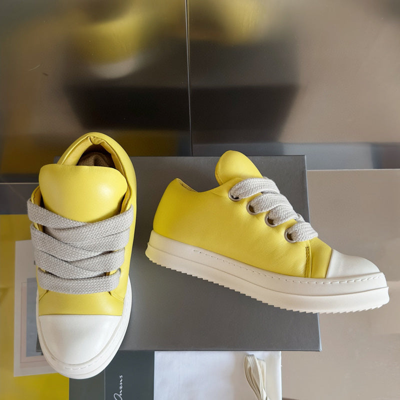 Rick Owens Yellow Low-Top Sneakers