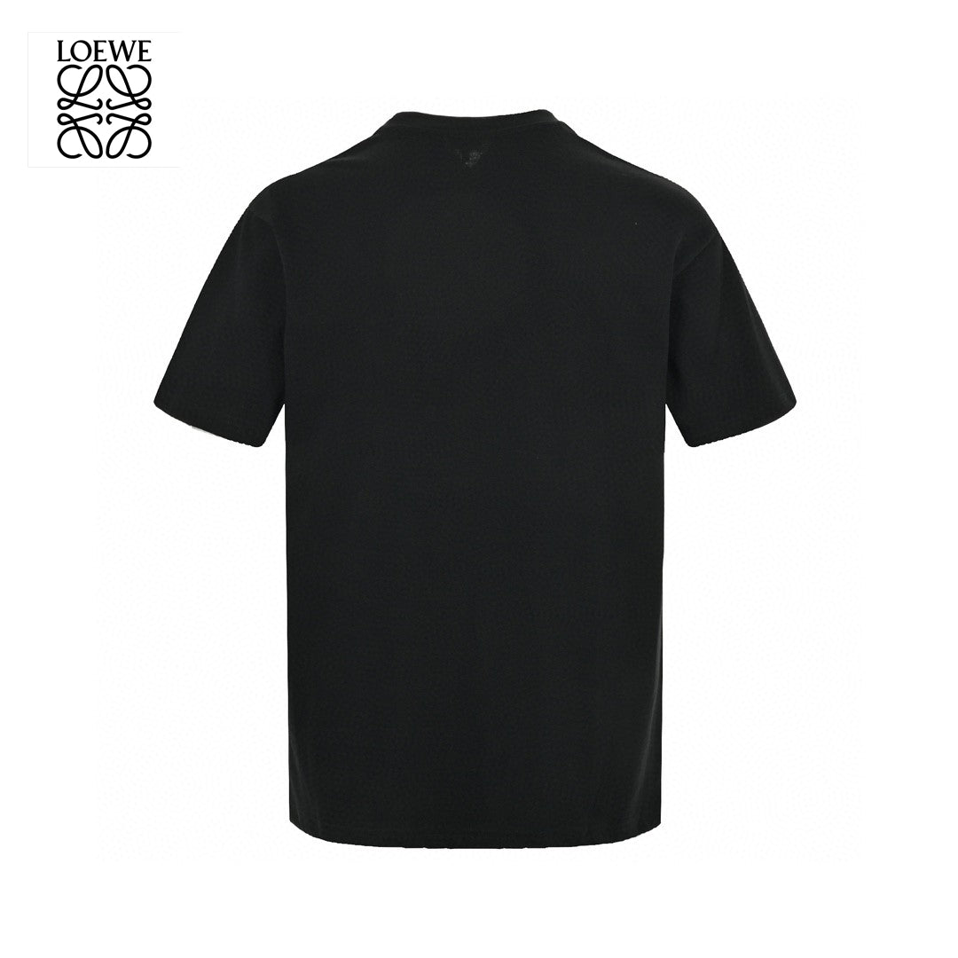 Loewe Black T-Shirt with White Pocket Logo