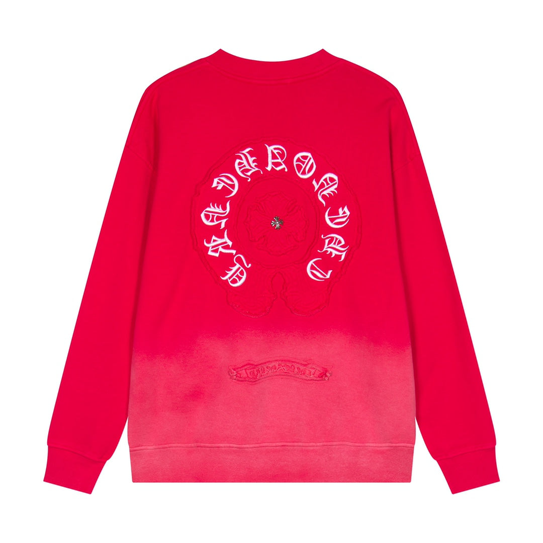 CHROME HEARTS HORSE SHOE LOGO SWEATSHIRT GRADIENT RED