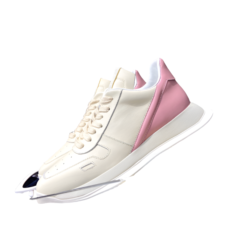 Rick Owens Cream and Pink Low-Top Sneakers