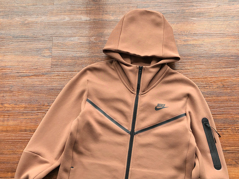 NIKE TECH FLEECE HOODIE x ARCHEO BROWN