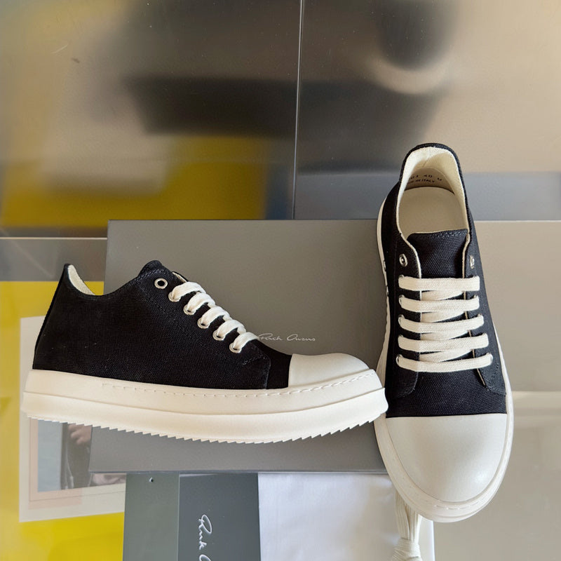 Rick Owens Black Low-Top Sneakers