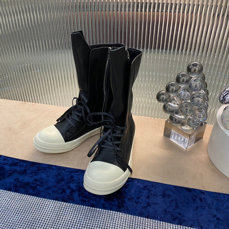 High-Top Leather Combat Boots