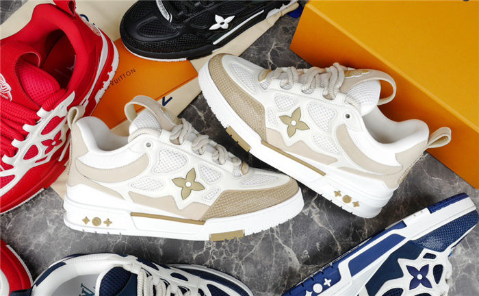 LOUIS VUITTON LV SKATE SNEAKER BEIGE WHITE