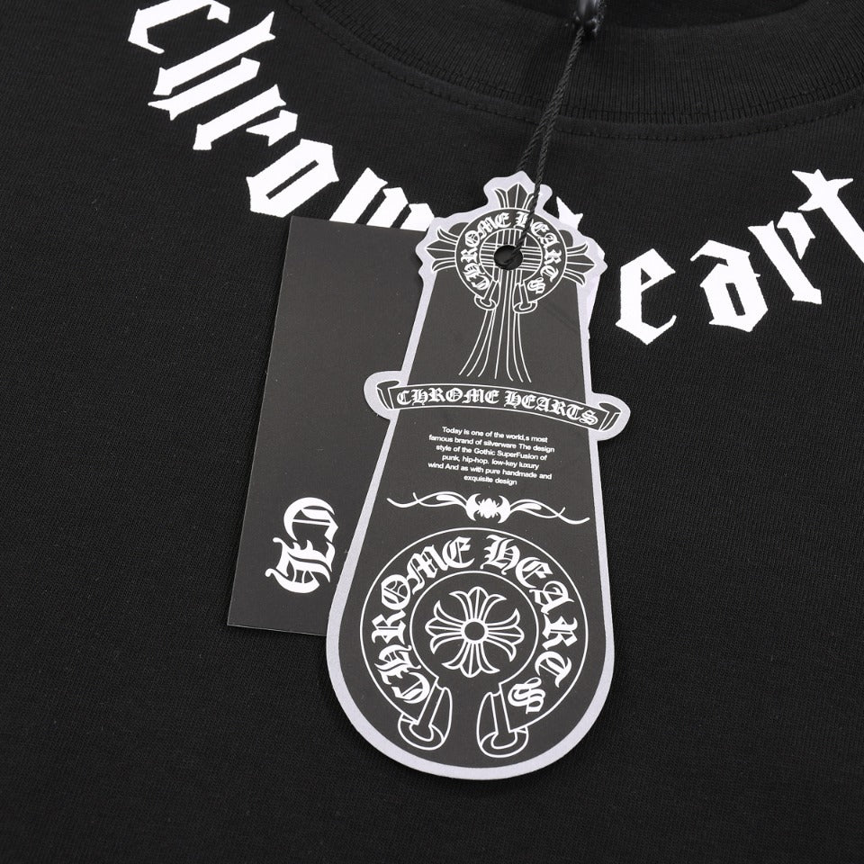 CHROME HEARTS LOGO COLLAR T-SHIRT BLACK