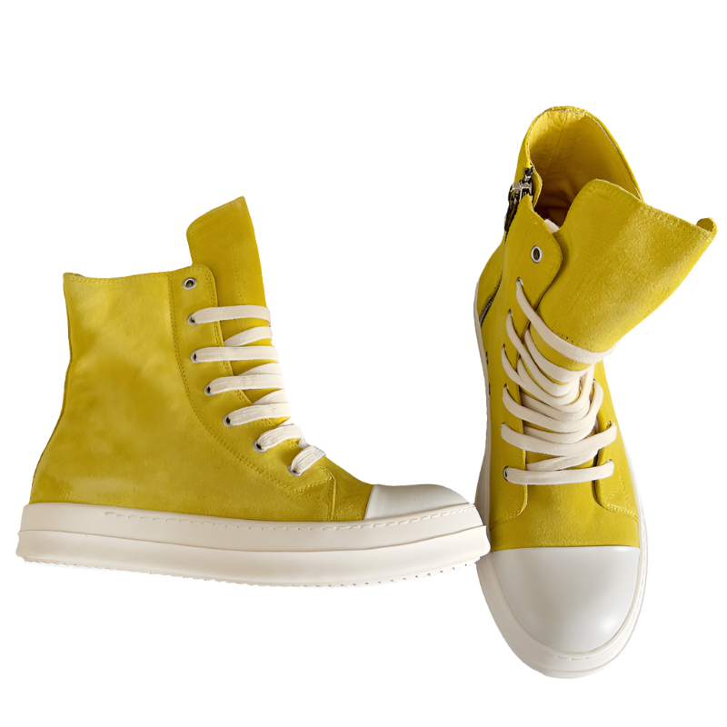 Rick Owens Yellow High-Top Sneakers