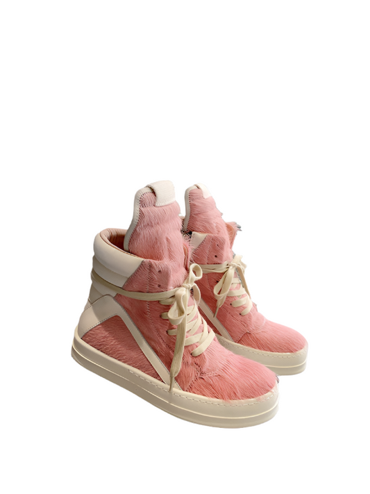 Rick Owens Geobasket Sneakers - Pink Pony Hair