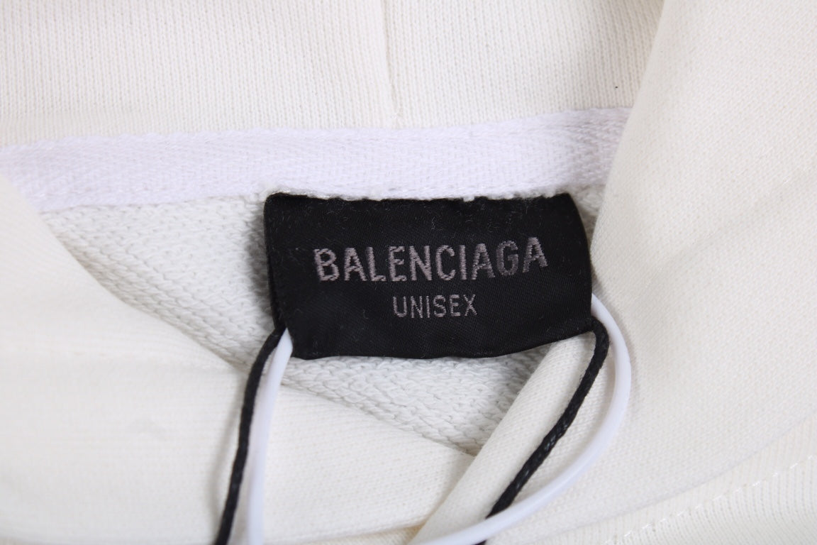 Balenciaga White Logo Hoodie