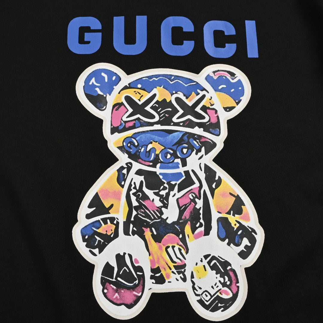 Gucci Black T-Shirt with Bear Graphic