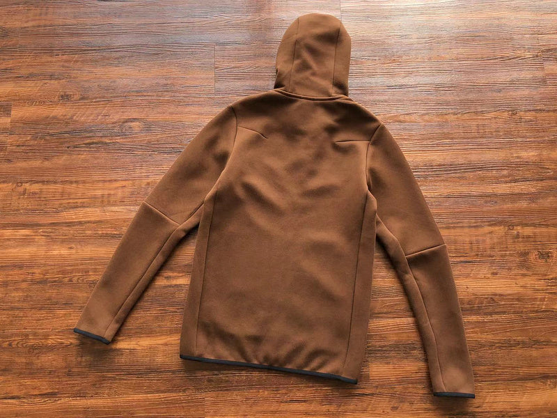 NIKE TECH FLEECE HOODIE x BROWN