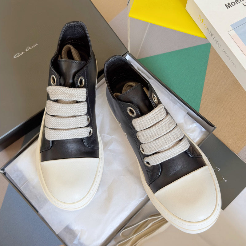 Rick Owens Black Low-Top Sneakers