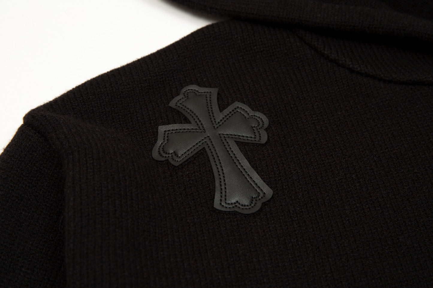 CHROME HEARTS BLACK CROSS PATCH HOODIE BLACK