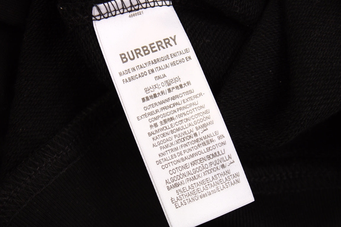 Burberry Black Hoodie with Logo Design