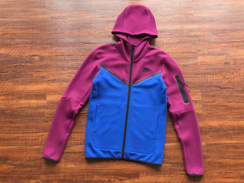 NIKE TECH FLEECE HOODIE x SANGRIA/GAME ROYAL