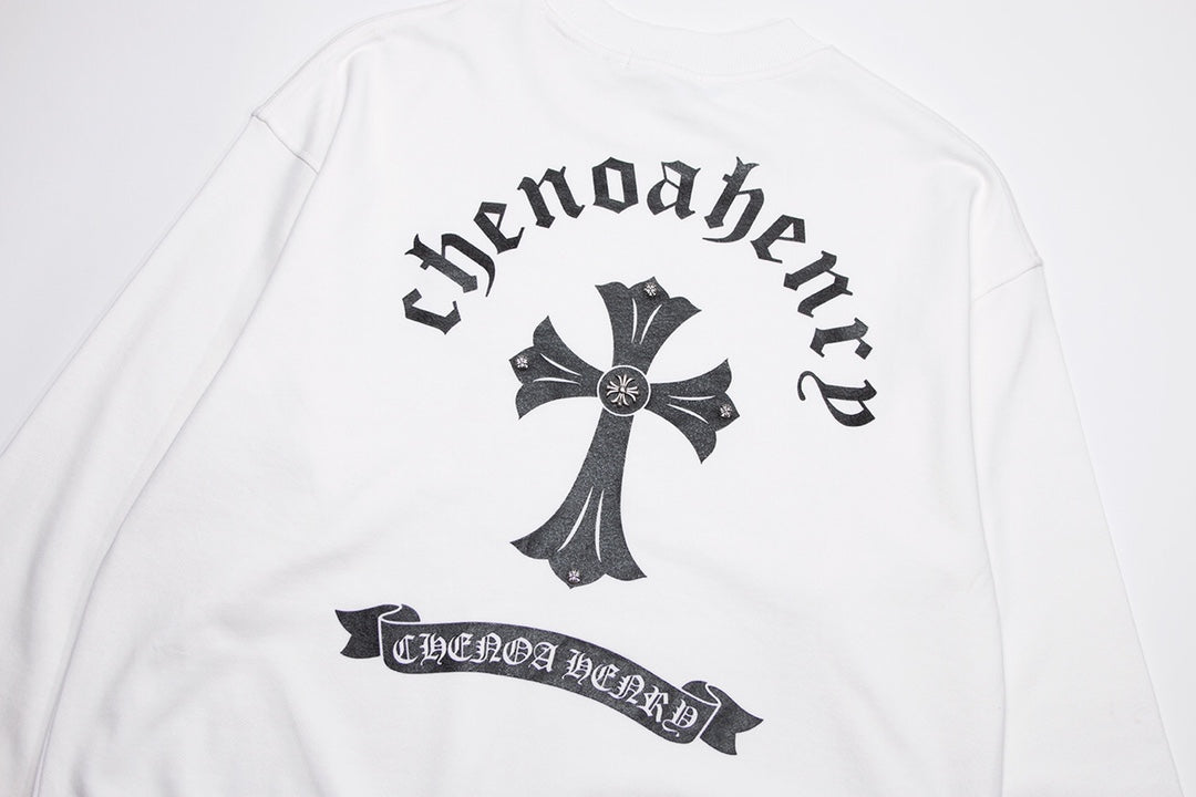 CHROME HEARTS BLACK CROSS SWEATSHIRT WHITE