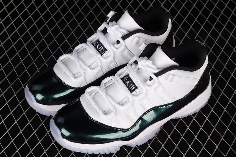 AIR JORDAN 11 RETRO LOW EMERALD WHITE/EMERALD RISE-BLACK