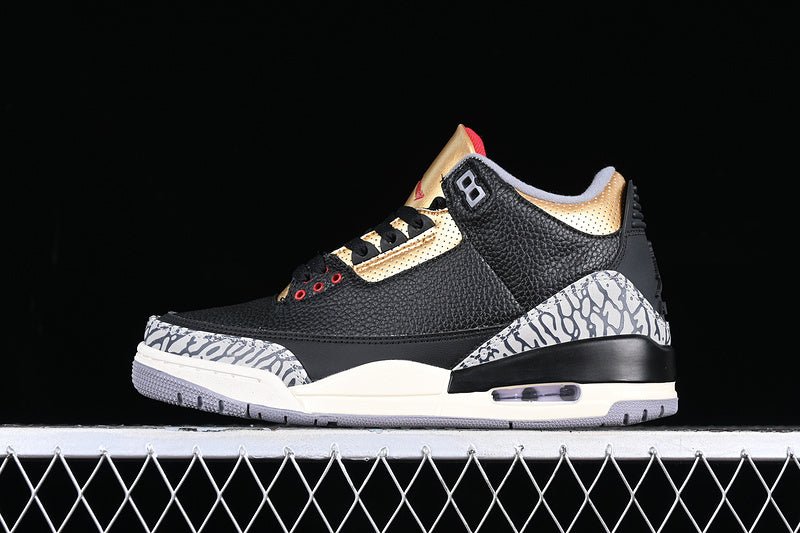 AIR JORDAN 3 RETRO BLACK/FIRE RED/METALLIC GOLD/CEMENT GREY