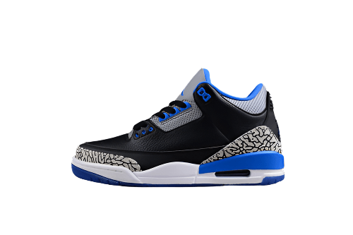 AIR JORDAN 3 RETRO BLACK/SPORT BLUE WOLF GREY