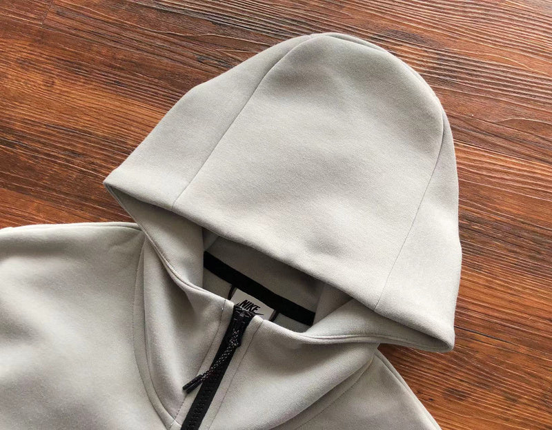 NIKE TECH FLEECE HOODIE x WHITE/GREY