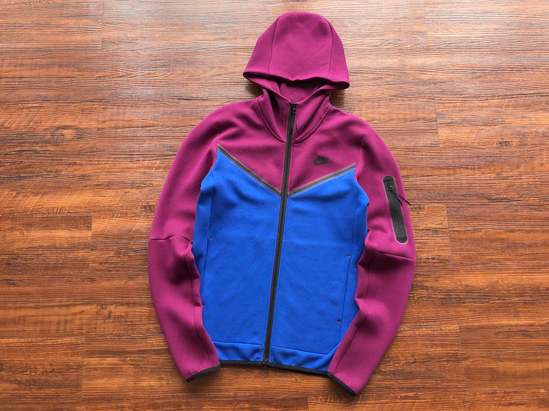 NIKE TECH FLEECE HOODIE x SANGRIA/GAME ROYAL