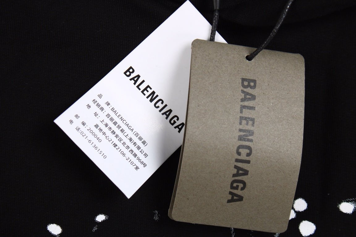 Balenciaga Black Distorted Logo Hoodie