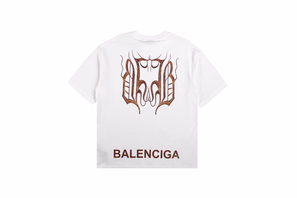 BALENCIAGA DOUBLE B LOGO T-SHIRT WHITE