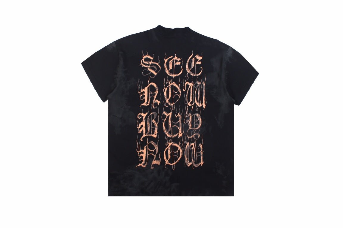 BALENCIAGA GOTHIC LOGO T-SHIRT BLACK