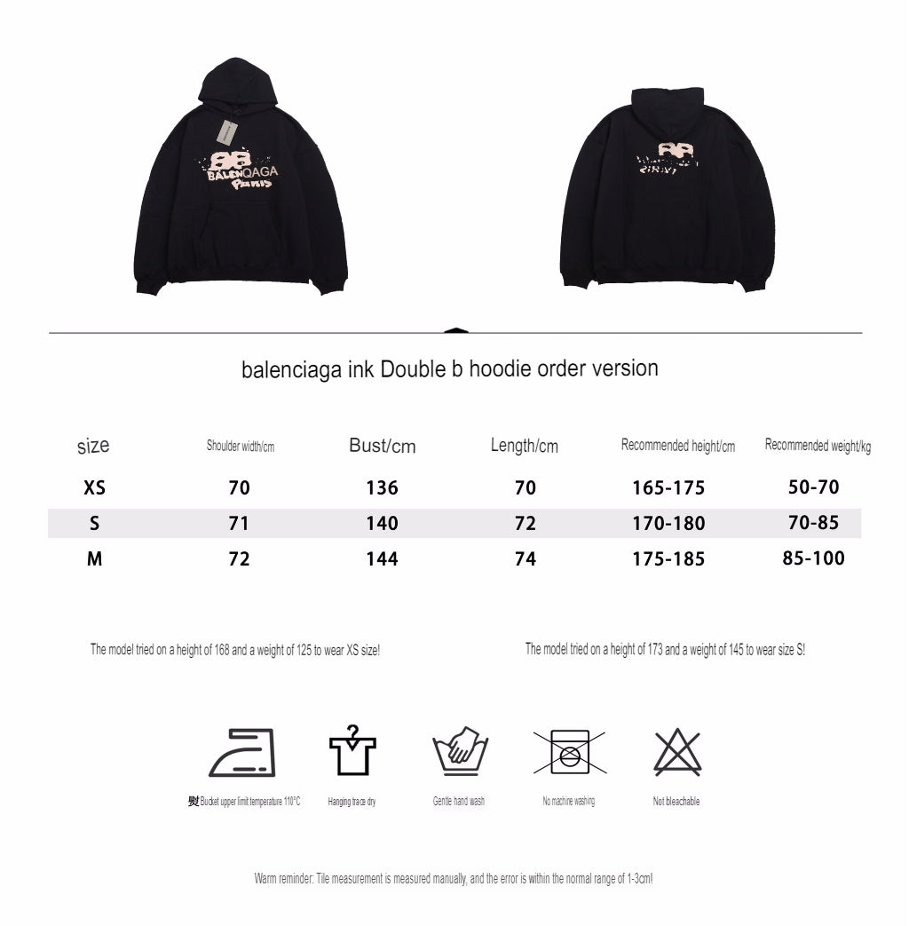 BALENCIAGA GRAFFITI LOGO HOODIE BLACK