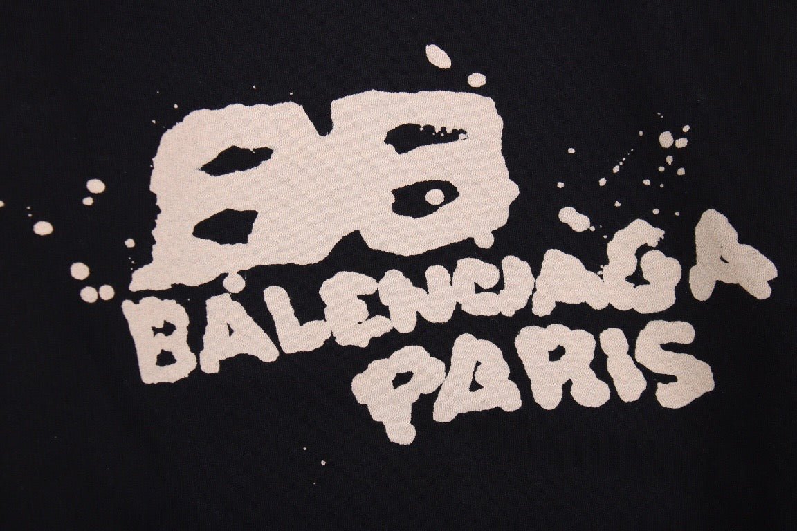 BALENCIAGA GRAFFITI LOGO HOODIE BLACK