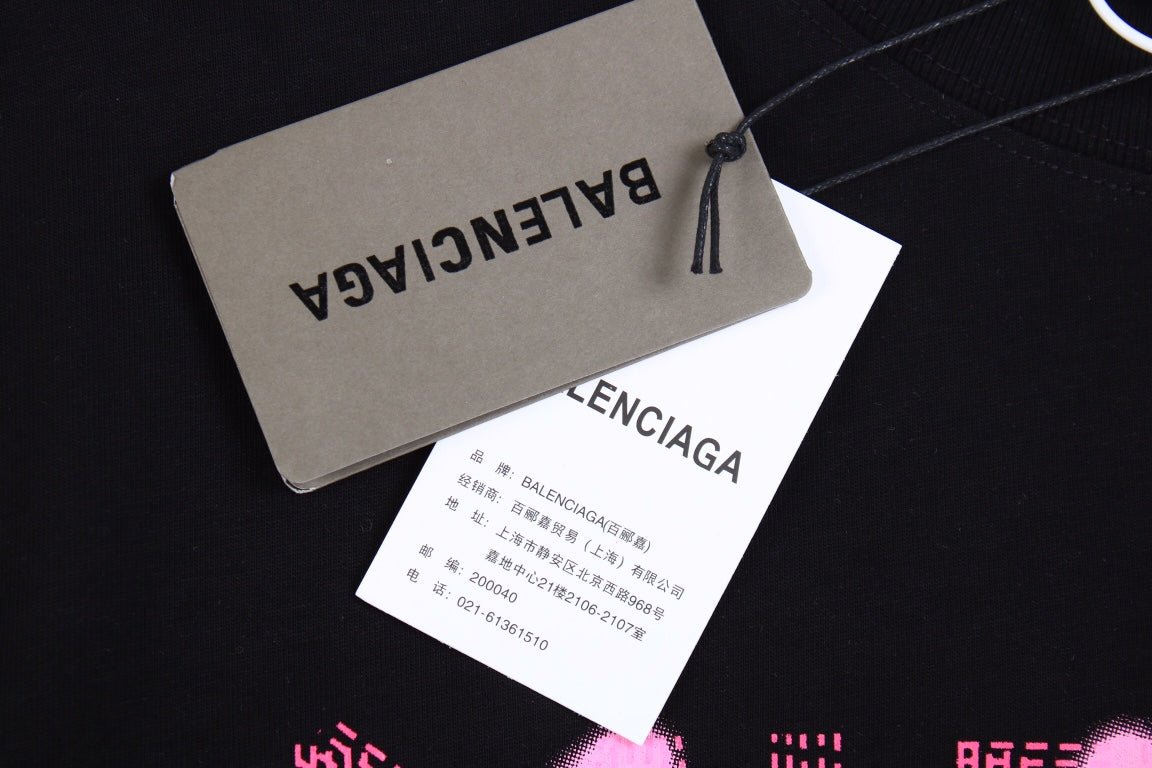 BALENCIAGA GRAFFITI LOGO T-SHIRT BLACK