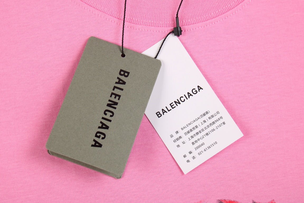 BALENCIAGA GRAFFITI T-SHIRT PINK