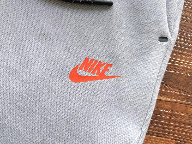 NIKE TECH FLEECE PANTS x WOLF GREY/AQUAMARINE/ORANGE