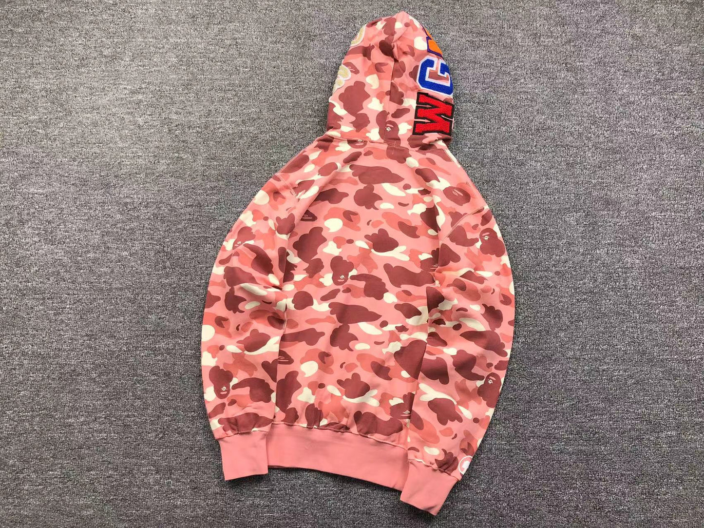 BAPE x BARBIE DOT CAMO SHARK FULL ZIP HOODIE PINK