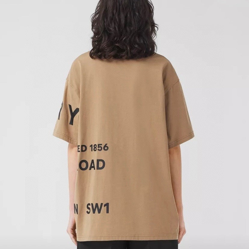 Burberry Beige T-Shirt with Graphic Text