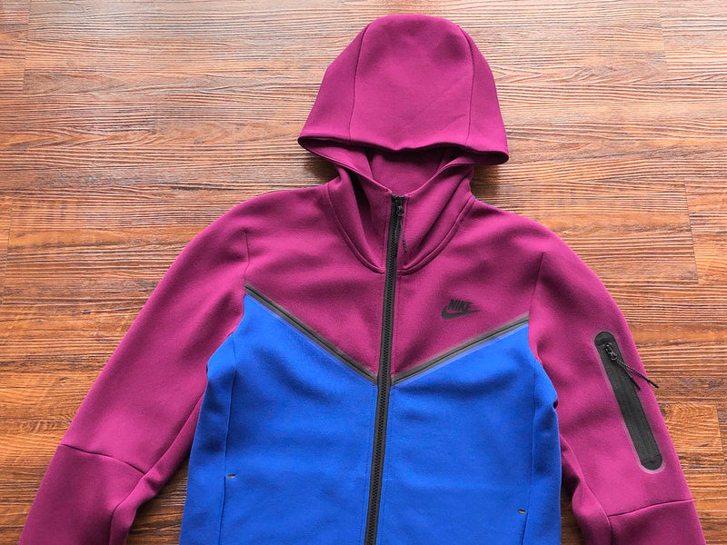 NIKE TECH FLEECE HOODIE x SANGRIA/GAME ROYAL