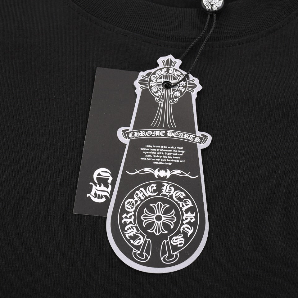 CHROME HEARTS MULTICOLOR HORSE SHOE LOGO T-SHIRT BLACK