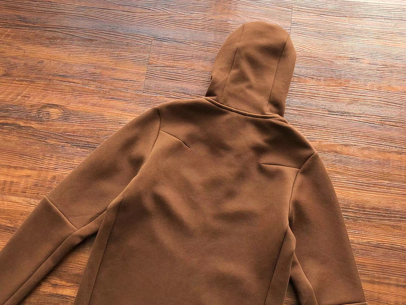 NIKE TECH FLEECE HOODIE x BROWN