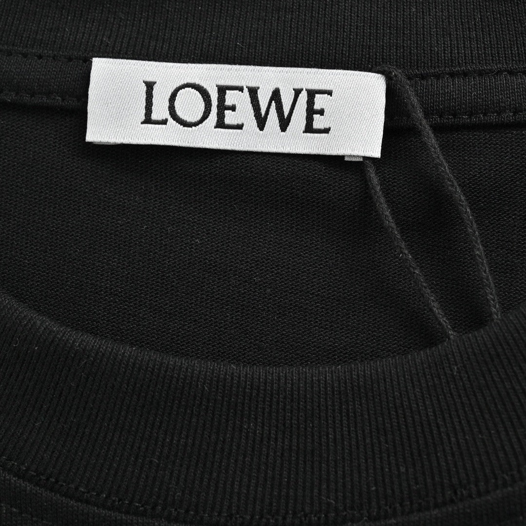 Loewe Black T-Shirt with Multicolored Logo