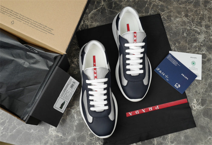 PRADA AMERICA'S CUP LEATHER NAVY SILVER