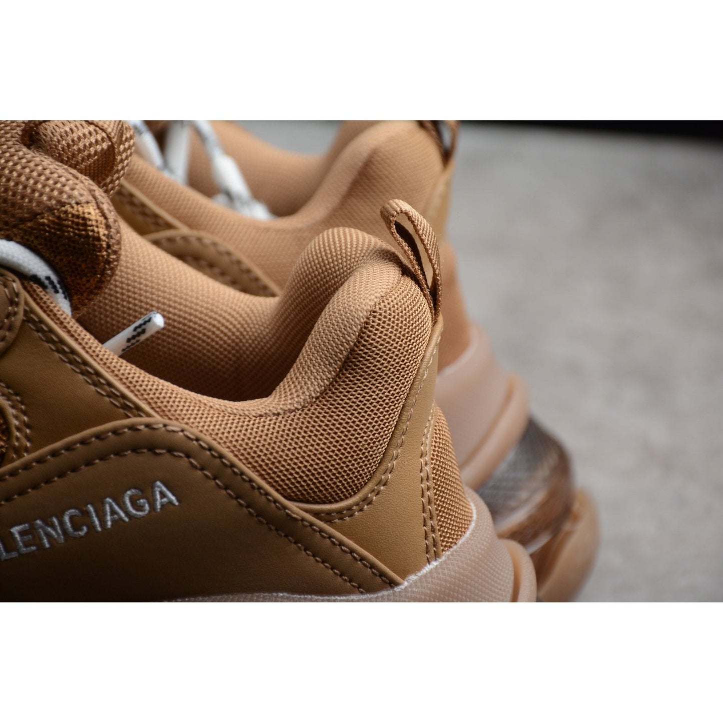 BALENCIAGA TRIPLE S CLEAR SOLE x BROWN