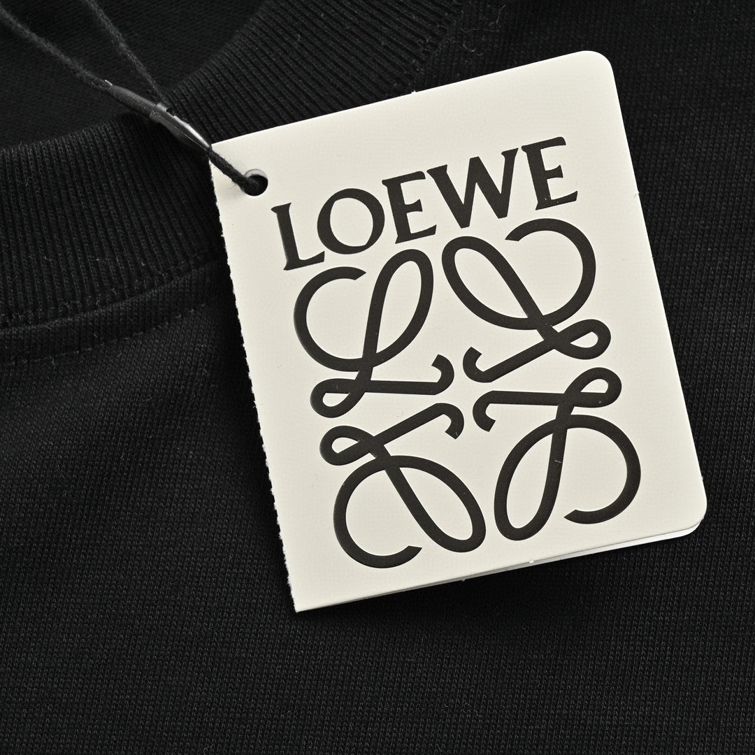 Loewe Black T-Shirt with Multicolored Logo