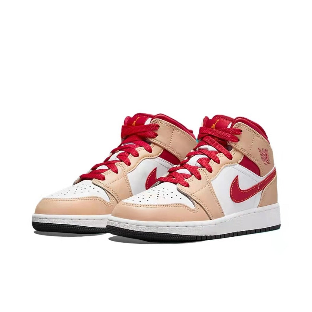 JORDAN 1 MID x LIGHT CURRY CARDINAL