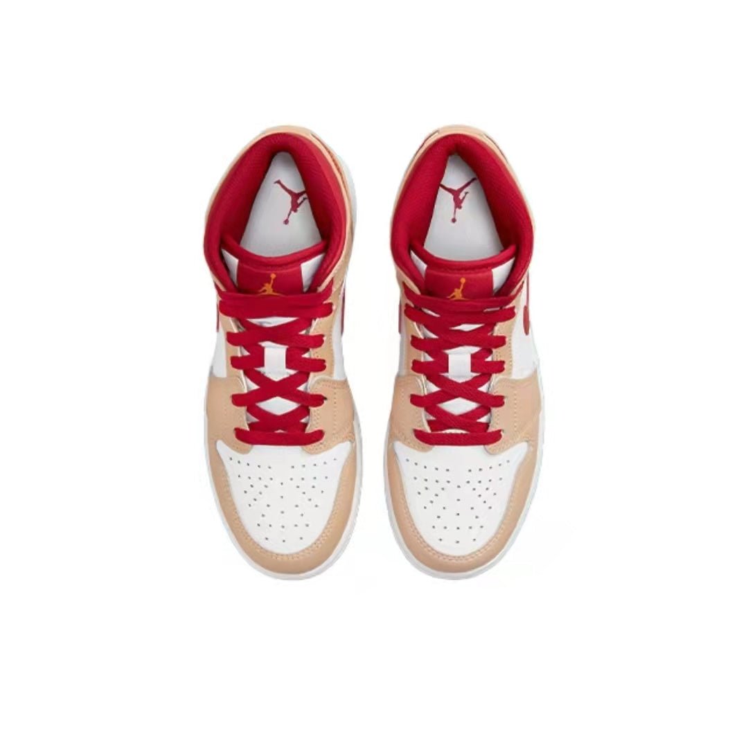 JORDAN 1 MID x LIGHT CURRY CARDINAL