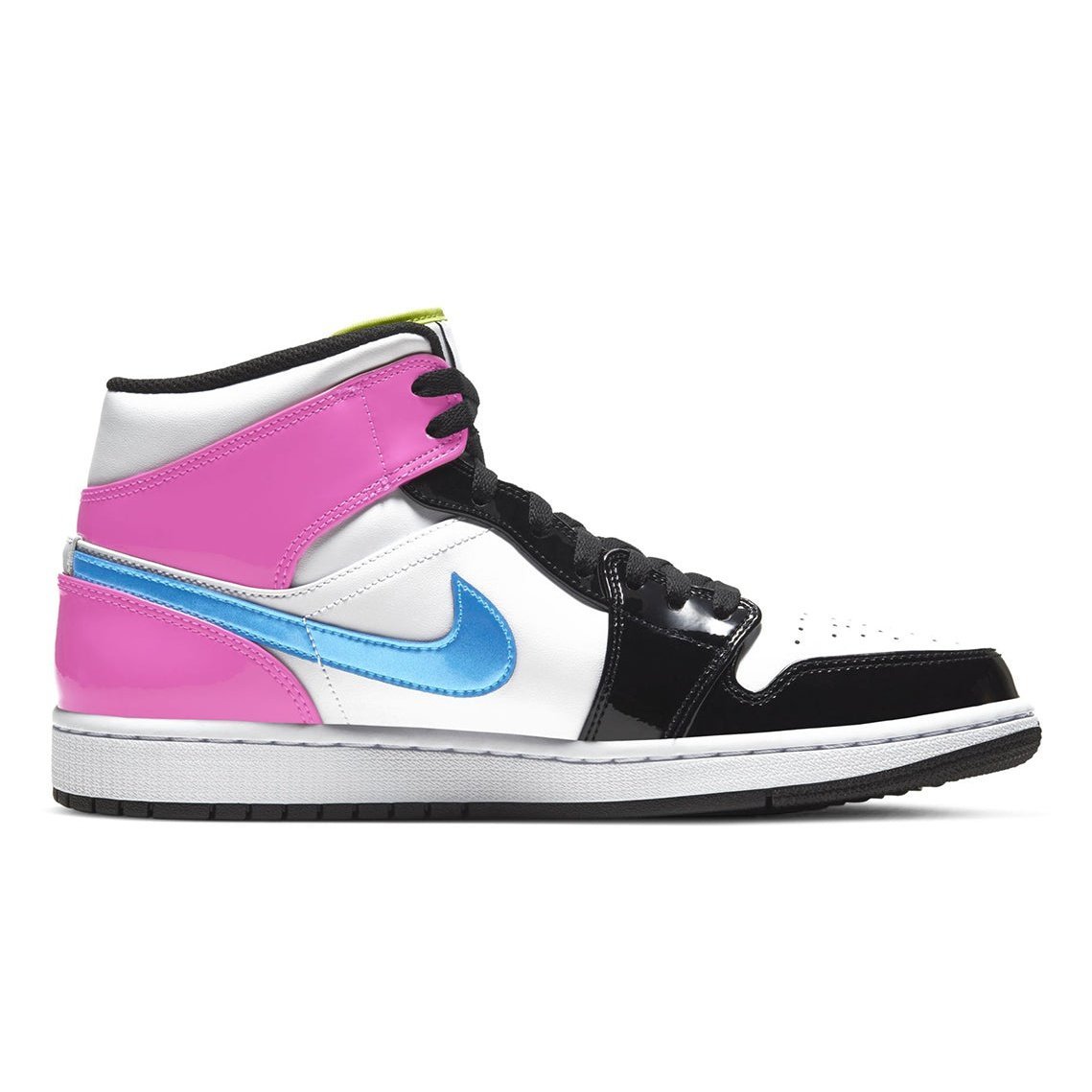 JORDAN 1 MID x WHITE BLACK CYBER PINK