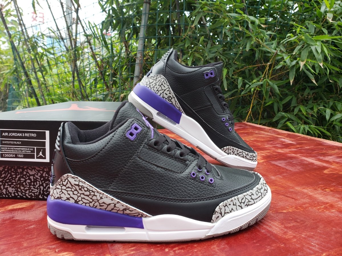 JORDAN 3 RETRO x BLACK COURT PURPLE