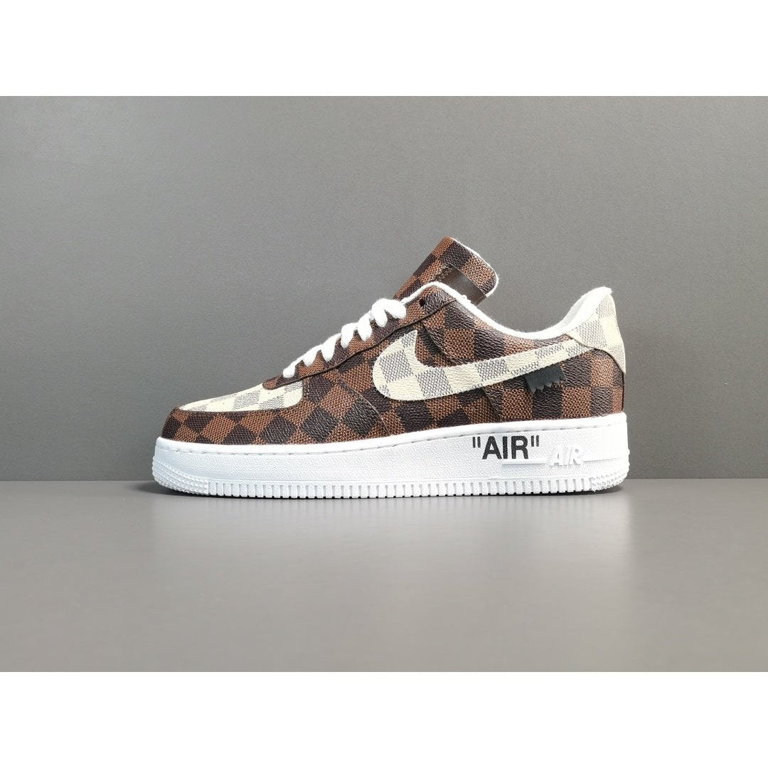 NIKE AIR FORCE 1 x LOUlS VUlTTON BROWN/WHITE