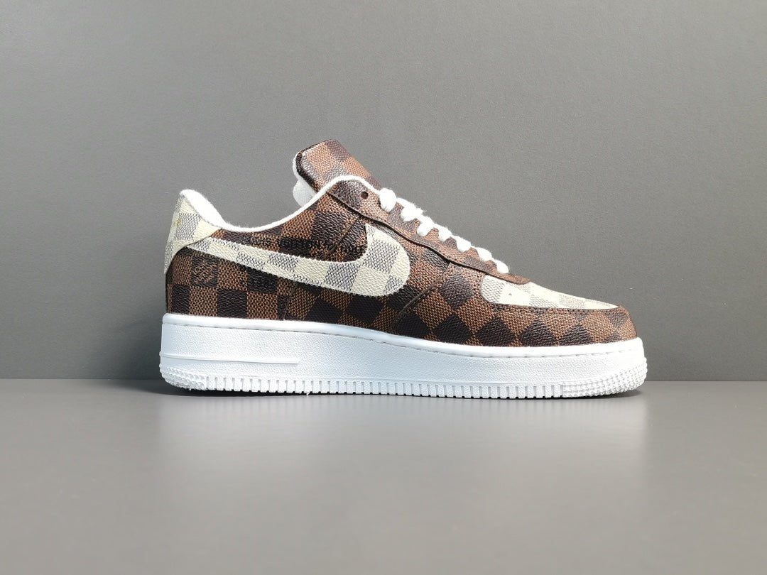 NIKE AIR FORCE 1 x LOUlS VUlTTON BROWN/WHITE